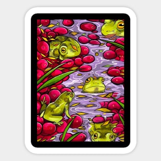 Frogs and Cranberries Sticker